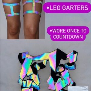 Rainbow Reflective Leg Garters from IHEARTRAVES
